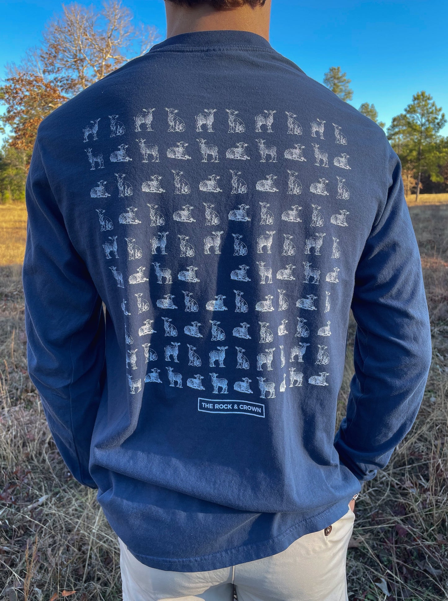 "He Left The 99 For Me" Long Sleeve Shirt - Blue