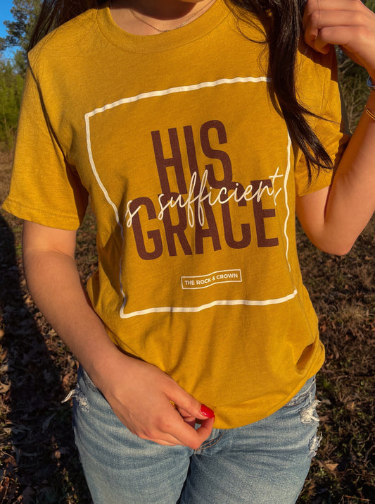 "His Grace Is Sufficient" T-Shirt - Mustard
