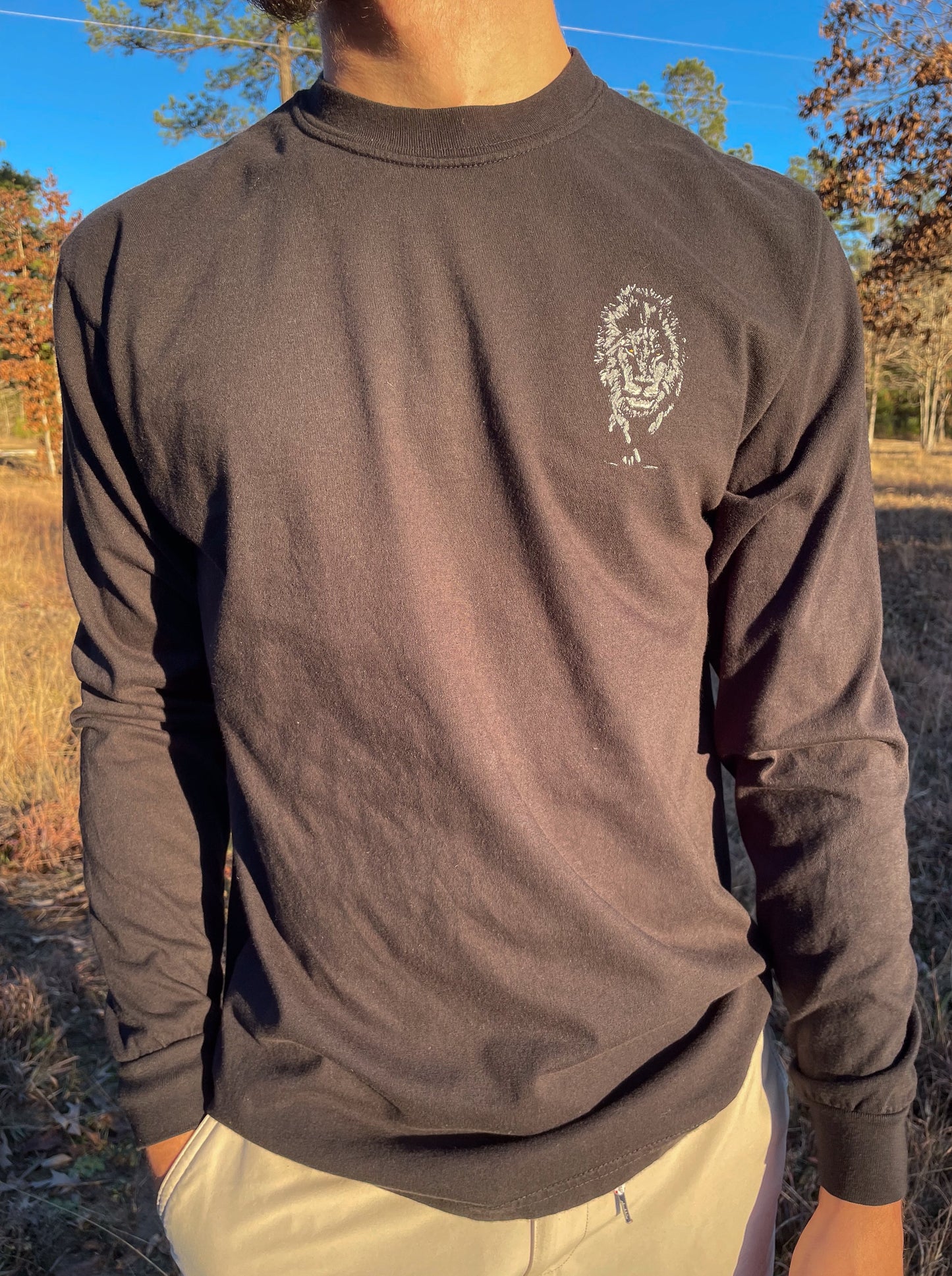 "Love Stands Guard" Long Sleeve Shirt - Black